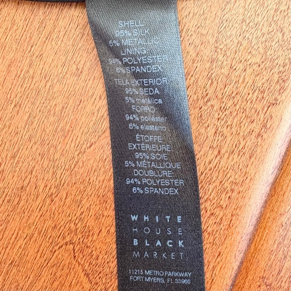 WHBM Black Metallic Silk Tank Blouse Size 2 High-Neck Black - Picture 11 of 13